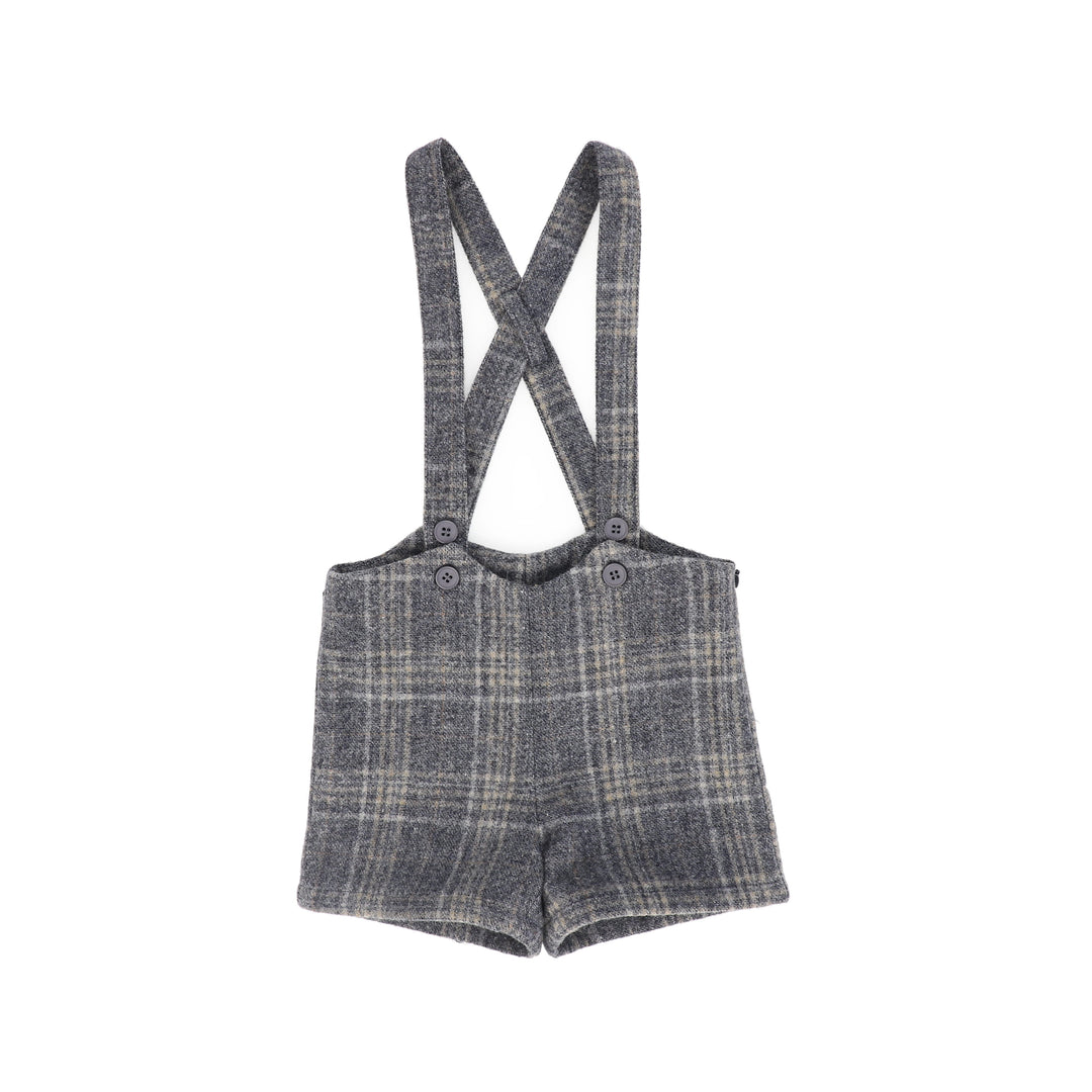 C-27435 Plaid Print Overall - Grey