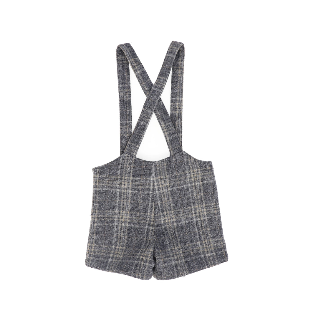 C-27435 Plaid Print Overall - Grey