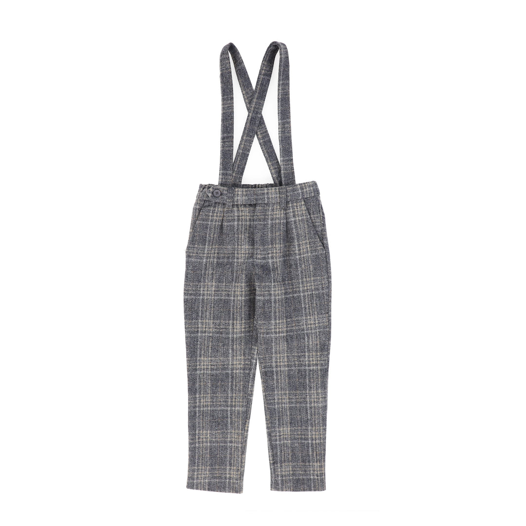C-27436 Plaid Print Pant - Grey