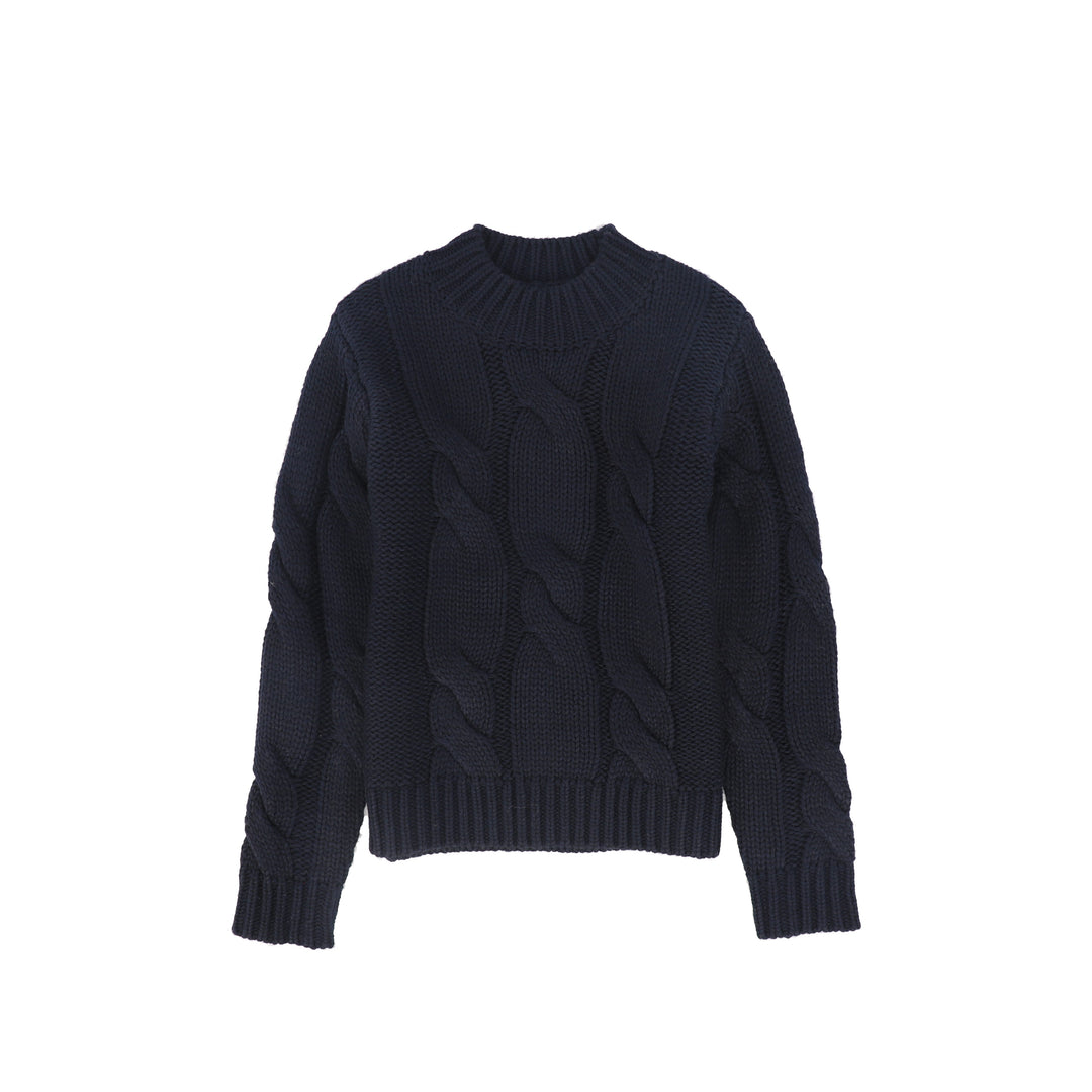 C-27720 Cable Knit Chunky Sweater - Navy