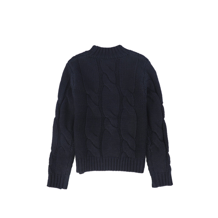 C-27720 Cable Knit Chunky Sweater - Navy