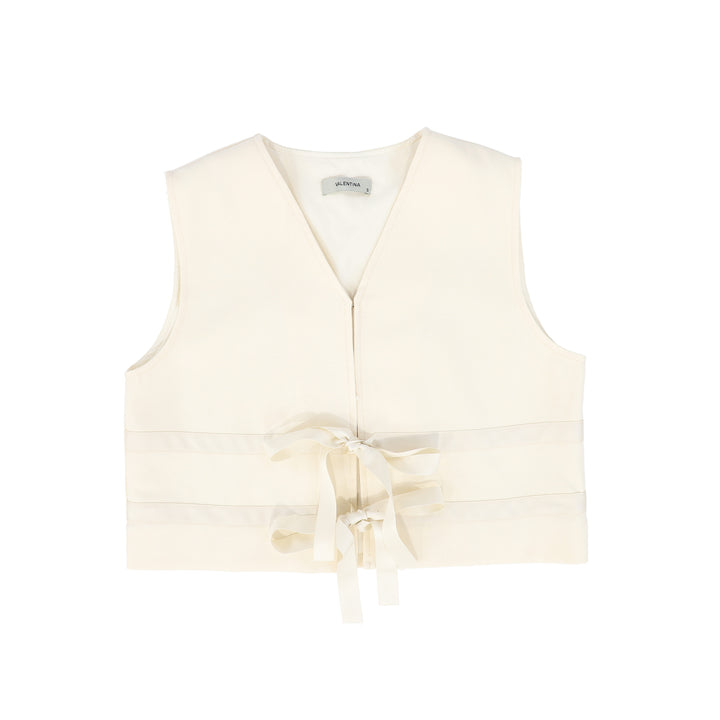 C-27864 Bow Front Vest Cream