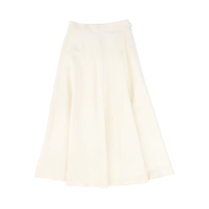 C-27868 Waisted A-Line Maxi Skirt Cream