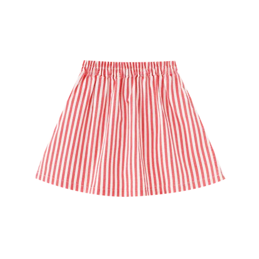 STRIPED CIRCLE SKIRT-RED STRIPED