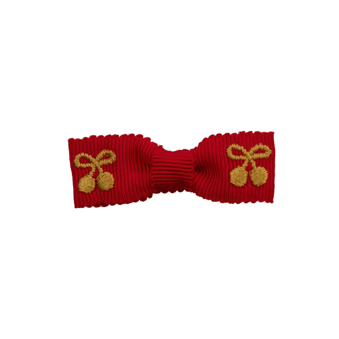 25S-Cherry embroidered bow (2-pack)-Red