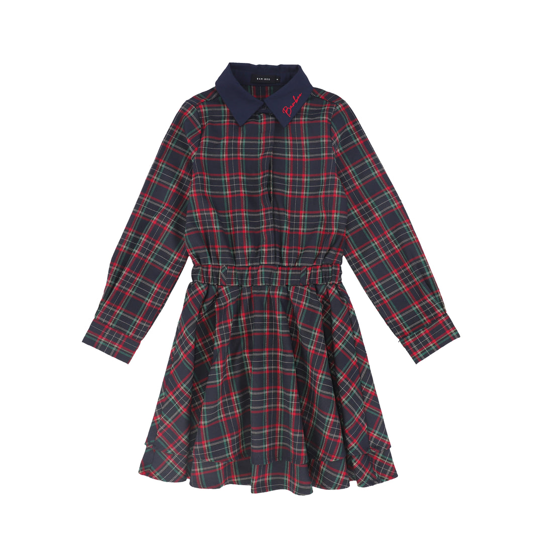 C-28399 Plaid Button-Down Dress Plaid