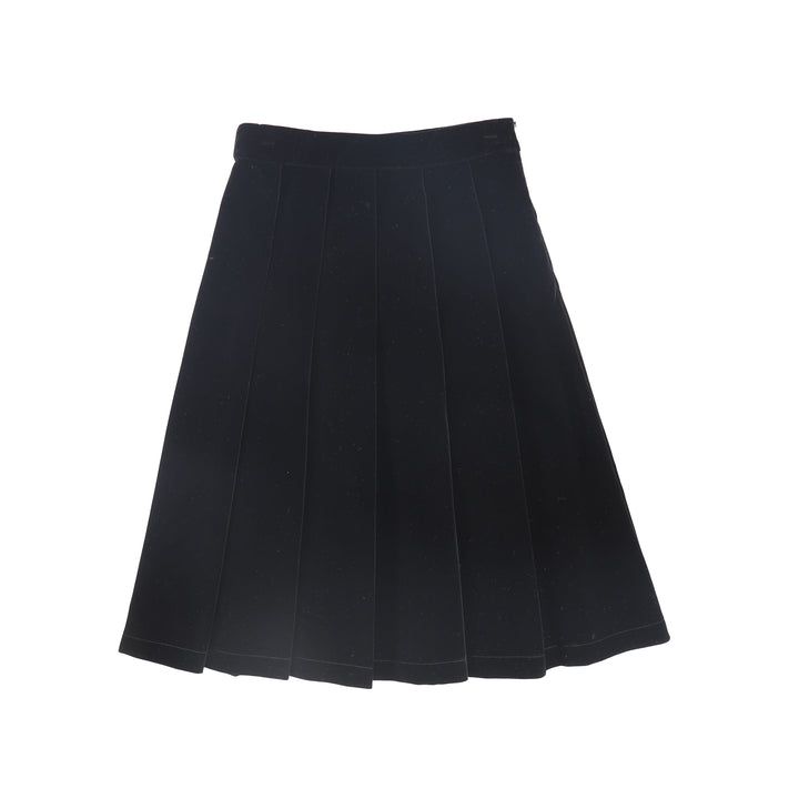 C-29171 Velvet Pleat Skirt Black