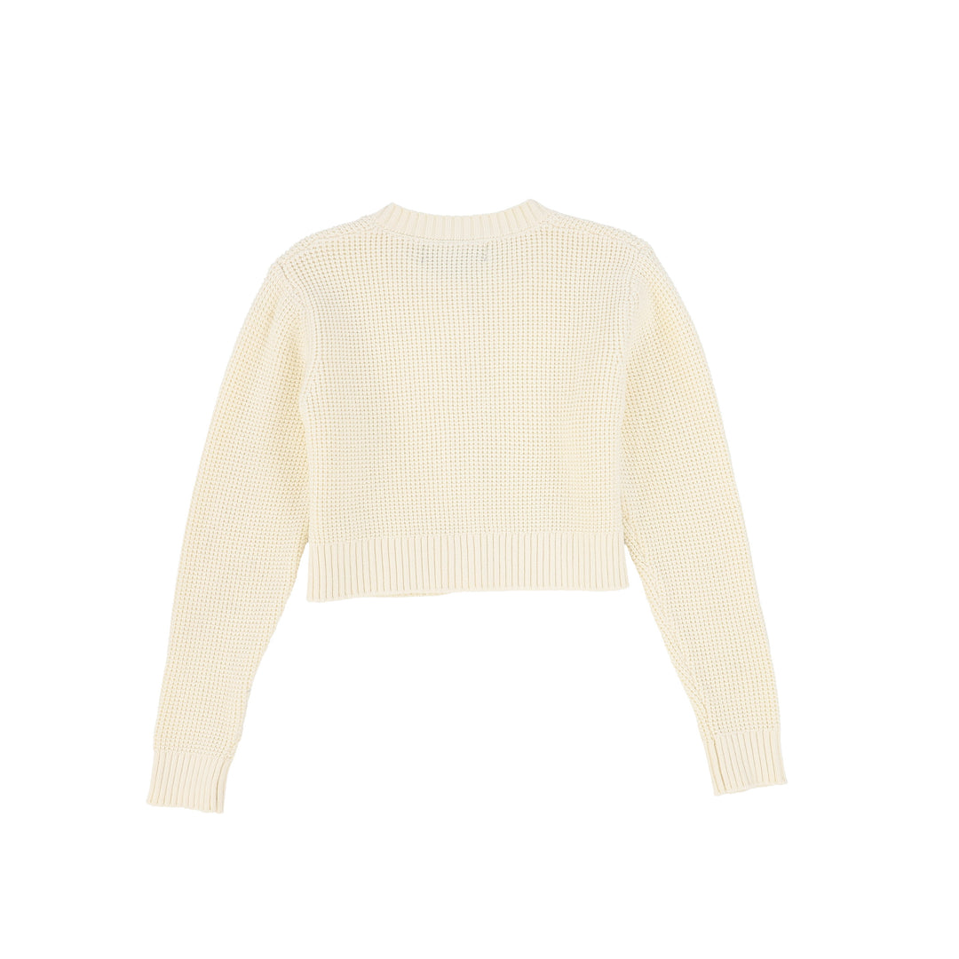 C-29880 Textured Button Down Cardigan - Cream