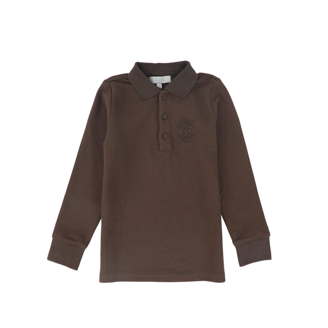 C-29898 Embroidered Logo Polo - Brown