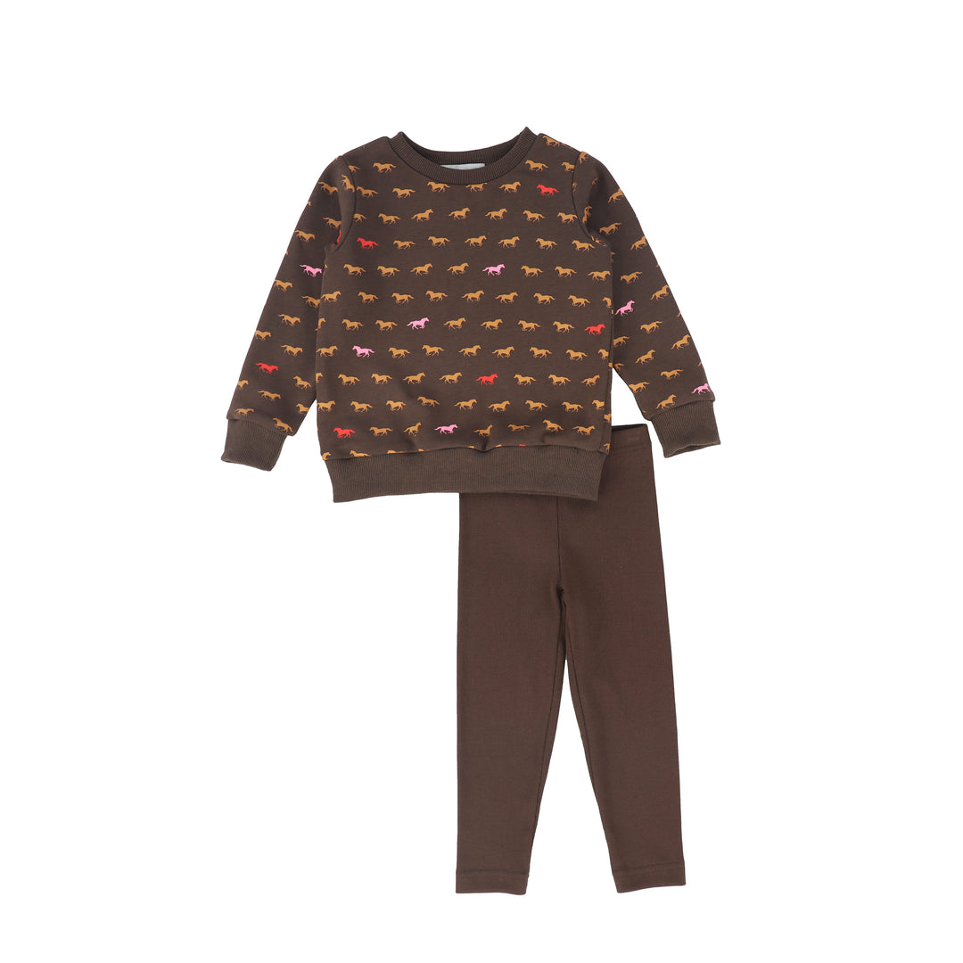 C-29995 Horse Print Sweatshirt Set - Pink