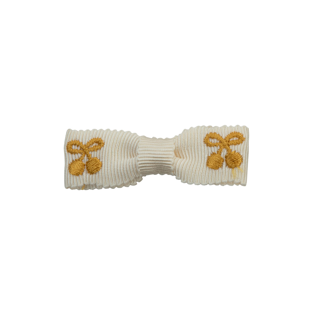 25S-Cherry embroidered bow (2-pack)-Ivory