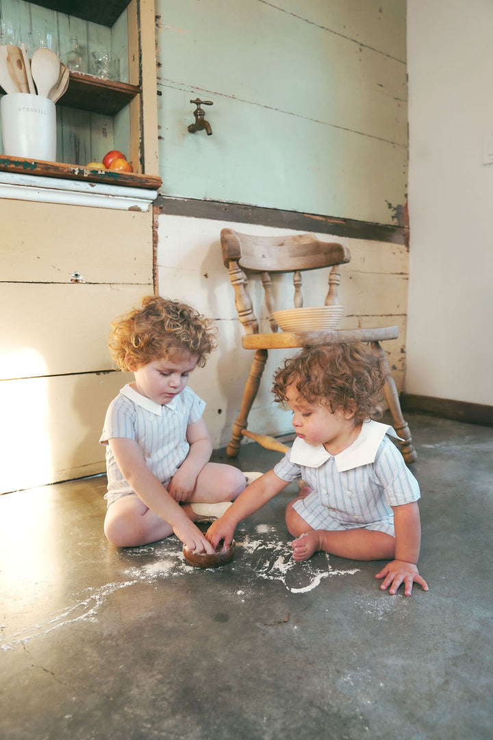 C-25961-Double Stripe Shorts Blue