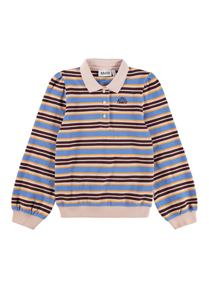 Ravi Poloshirt Long sleeve - Sky Stripe