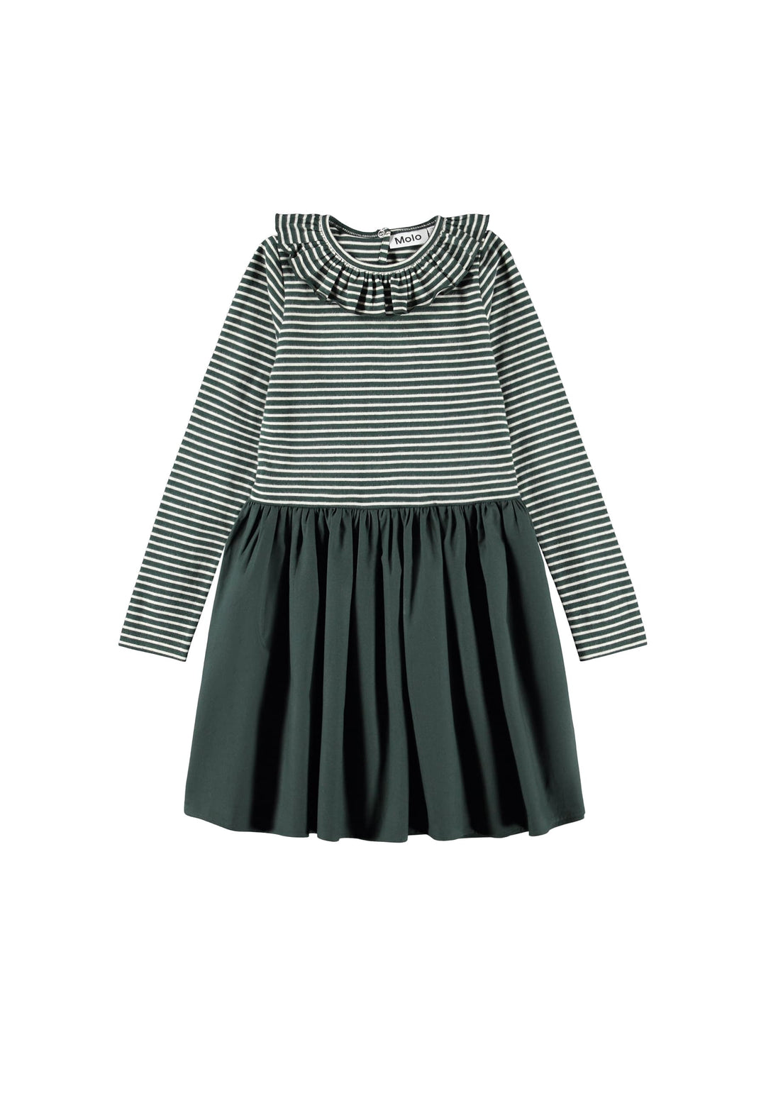 Cybilla Dress LS - Taxus Pearled Stripe