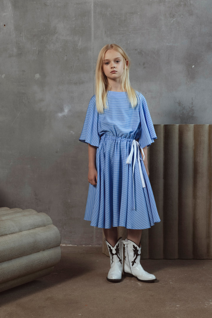 DALE DRESS-SKY BLUE SATIN