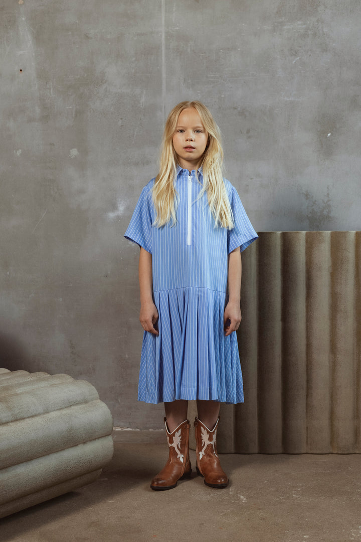 EVE DRESS-SKY BLUE SATIN