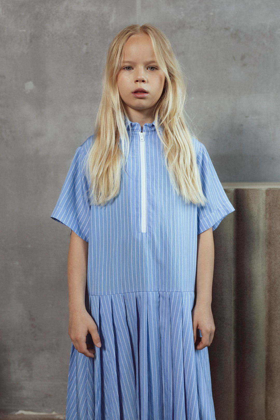 EVE DRESS-SKY BLUE SATIN