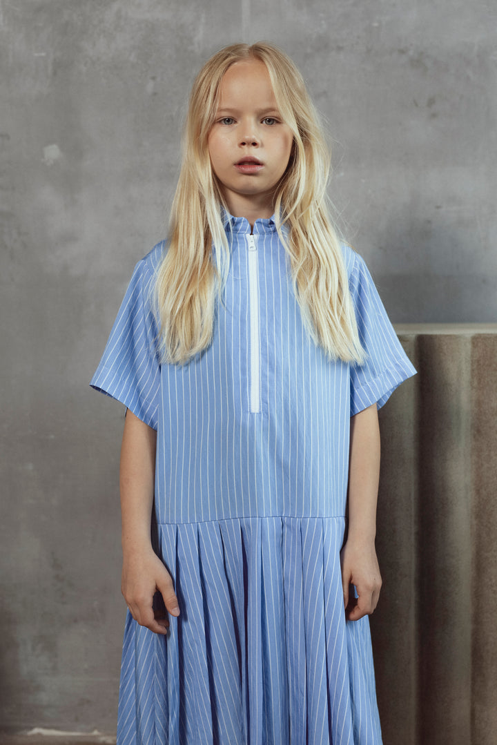EVE DRESS-SKY BLUE SATIN