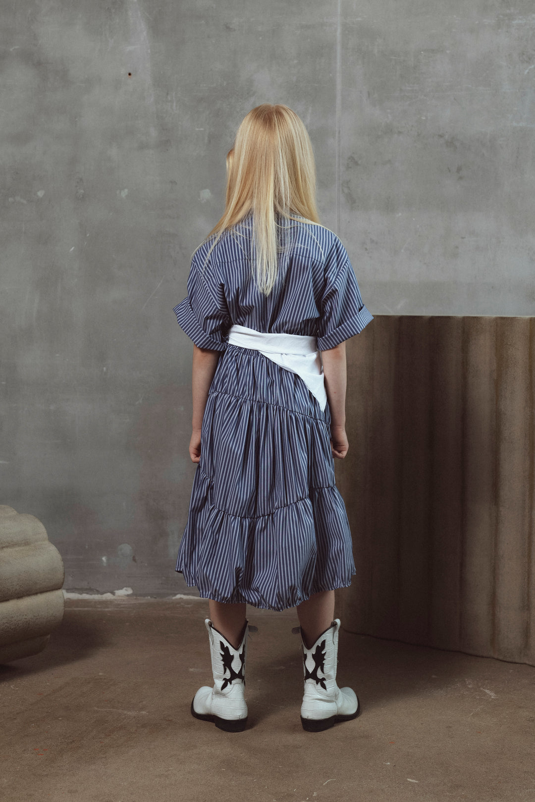 CORA DRESS-NAVY STRIPES