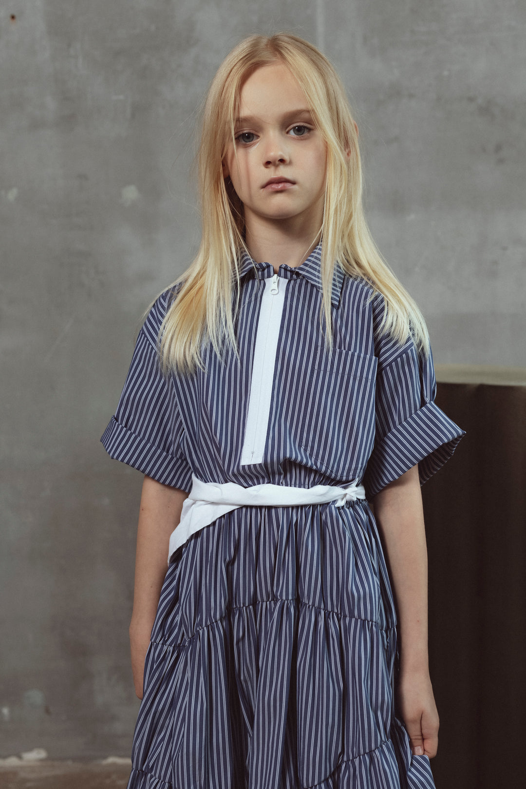 CORA DRESS-NAVY STRIPES
