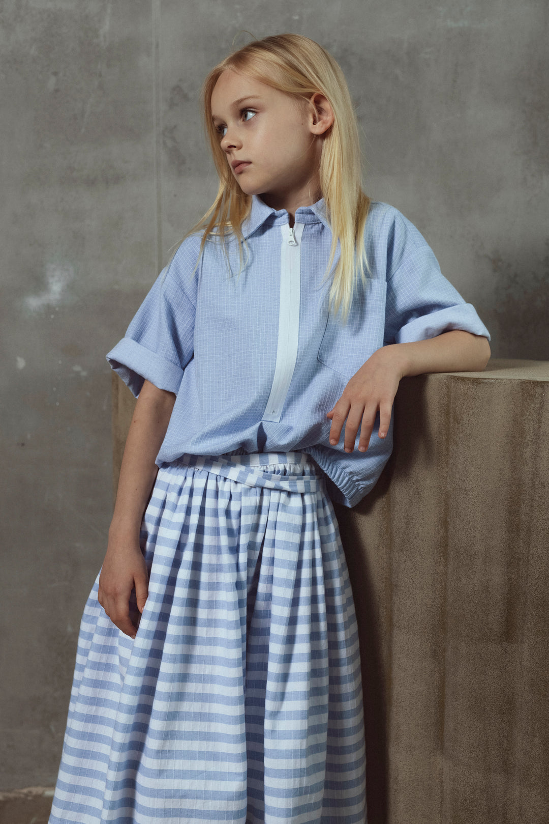 LOIS SHIRT-BLUE CHECKS