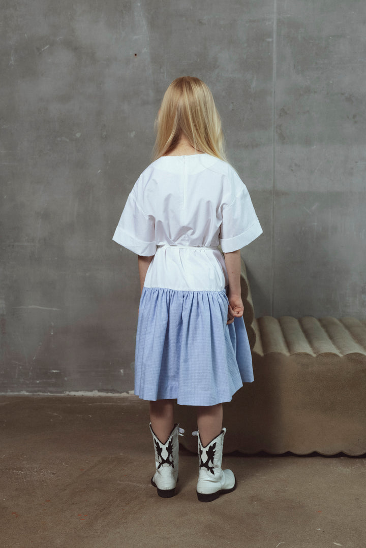CHLOE DRESS-WHITE/BLUE