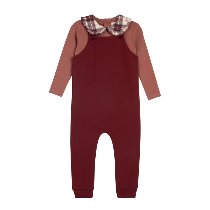 AW26-0064-BO French Terry Scottish Collection Bodysuit + Overalls  - Pink