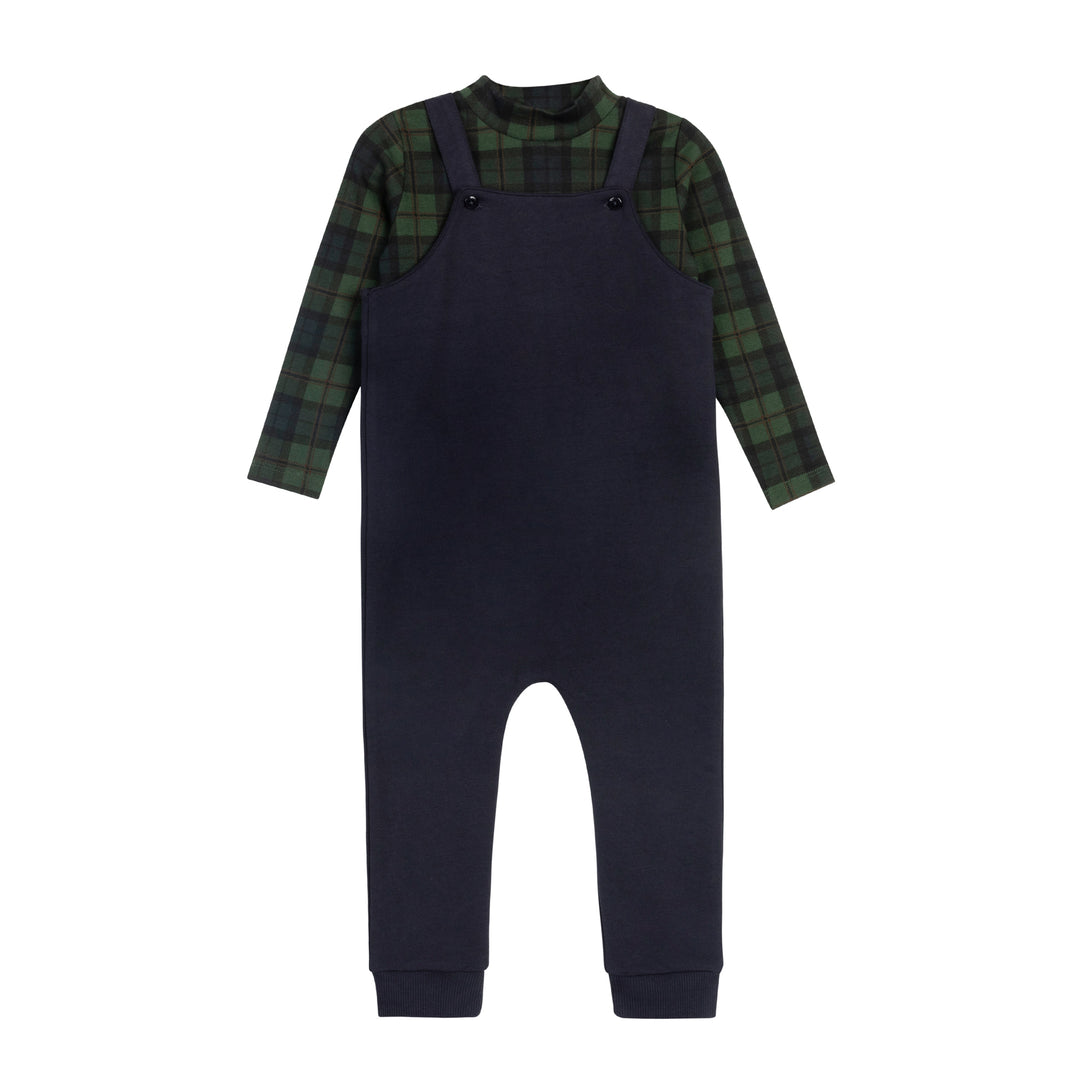 AW26-0066-BO French Terry Scottish Collection Bodysuit + Overalls  - Navy