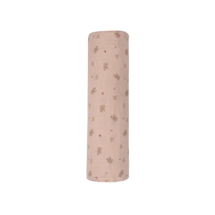 Jersey Cotton Floral Print Collection Pink Muslin Swaddle