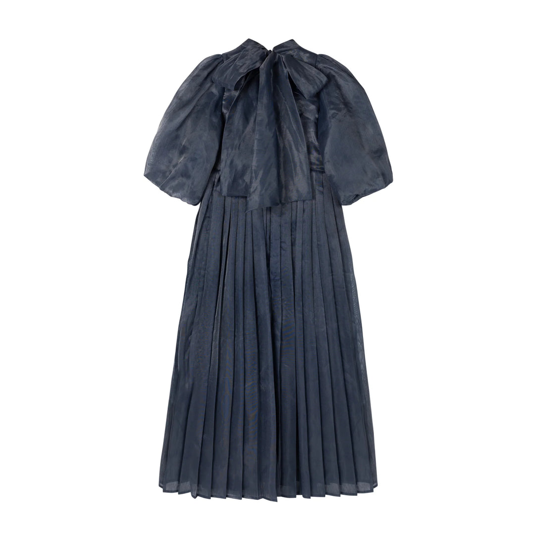 AW23-45-IDA MAXI DRESS-Navy Blue Linen