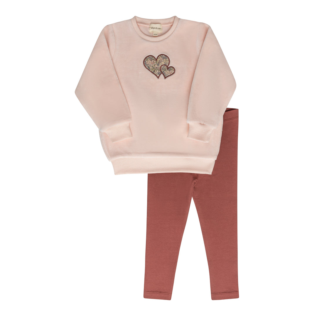 AW26-0047-LS Embroidered Liberty / Berry Collection 2 PC Set  - Pink