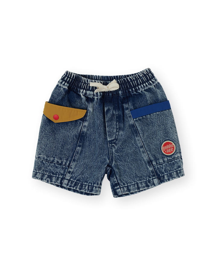 COLOUR BLOCK VINTAGE DENIM SHORTS