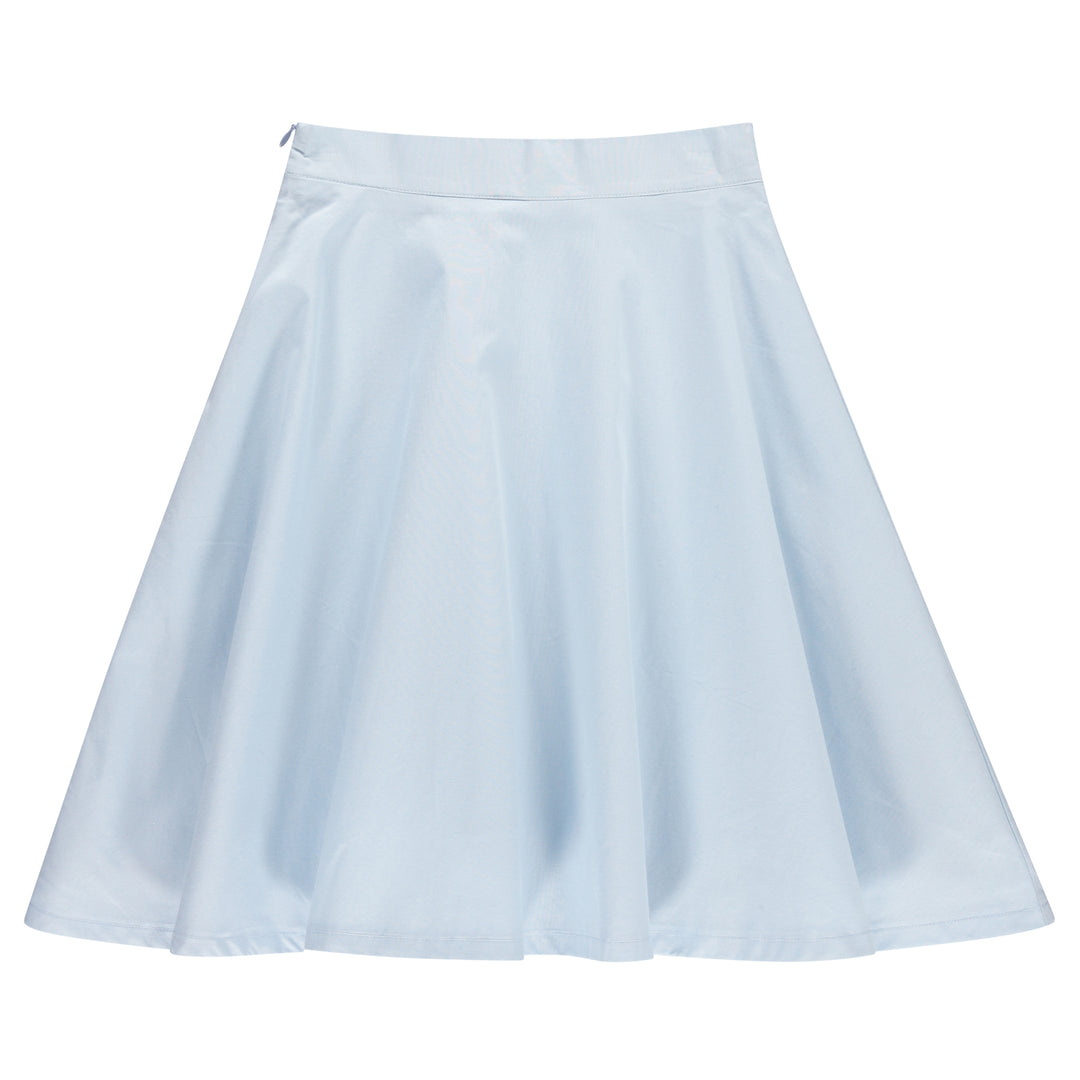 30951-Scallop Trim Blouse and Skirt Set-French Blue