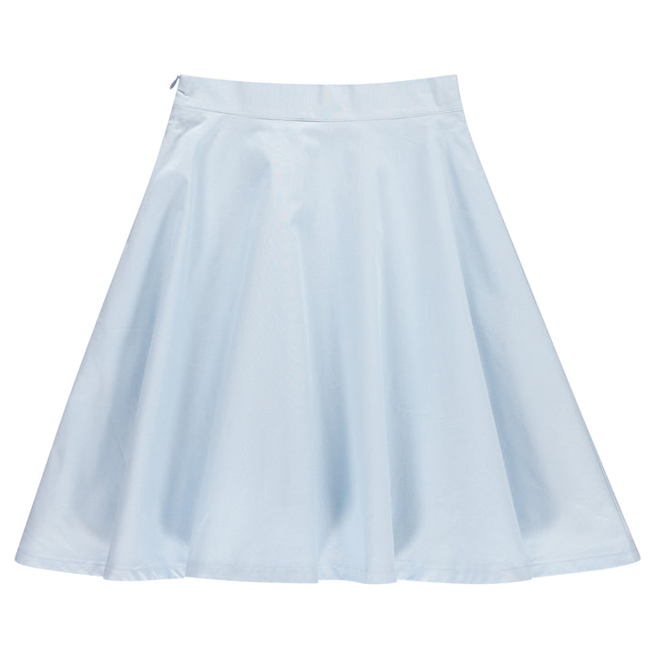30951-Scallop Trim Blouse and Skirt Set-French Blue
