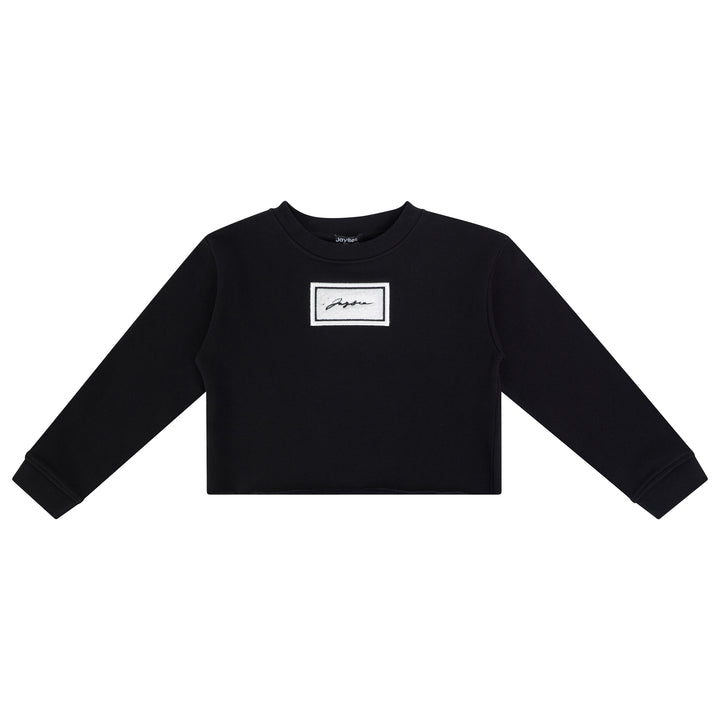 31045 Sherpa Patch Cropped Sweatshirt - Black