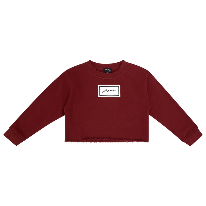 31045 Sherpa Patch Cropped Sweatshirt - Rust