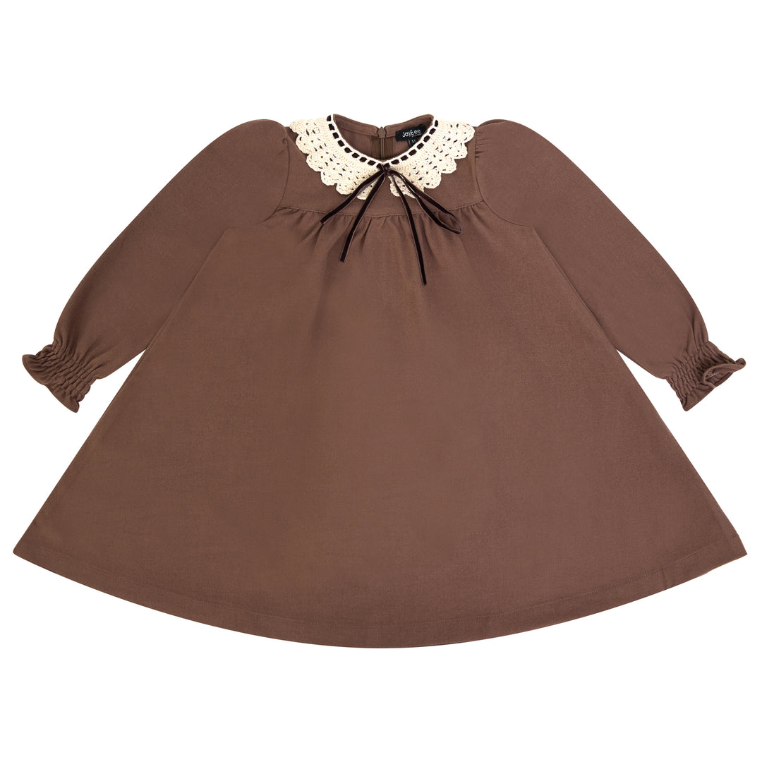 31071 Crochet Collar Dress - Toffee