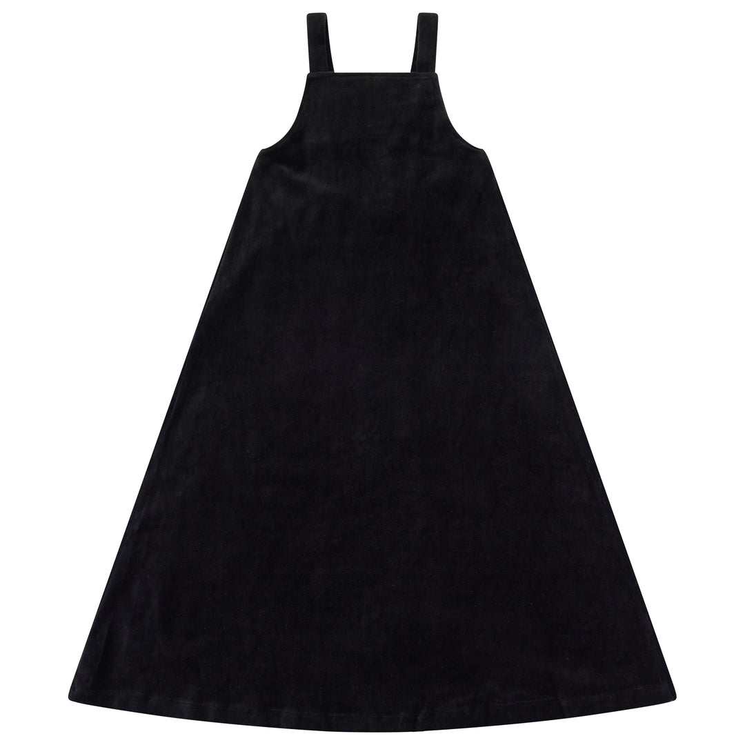 31091 Velour Pinafore Maxi - Black