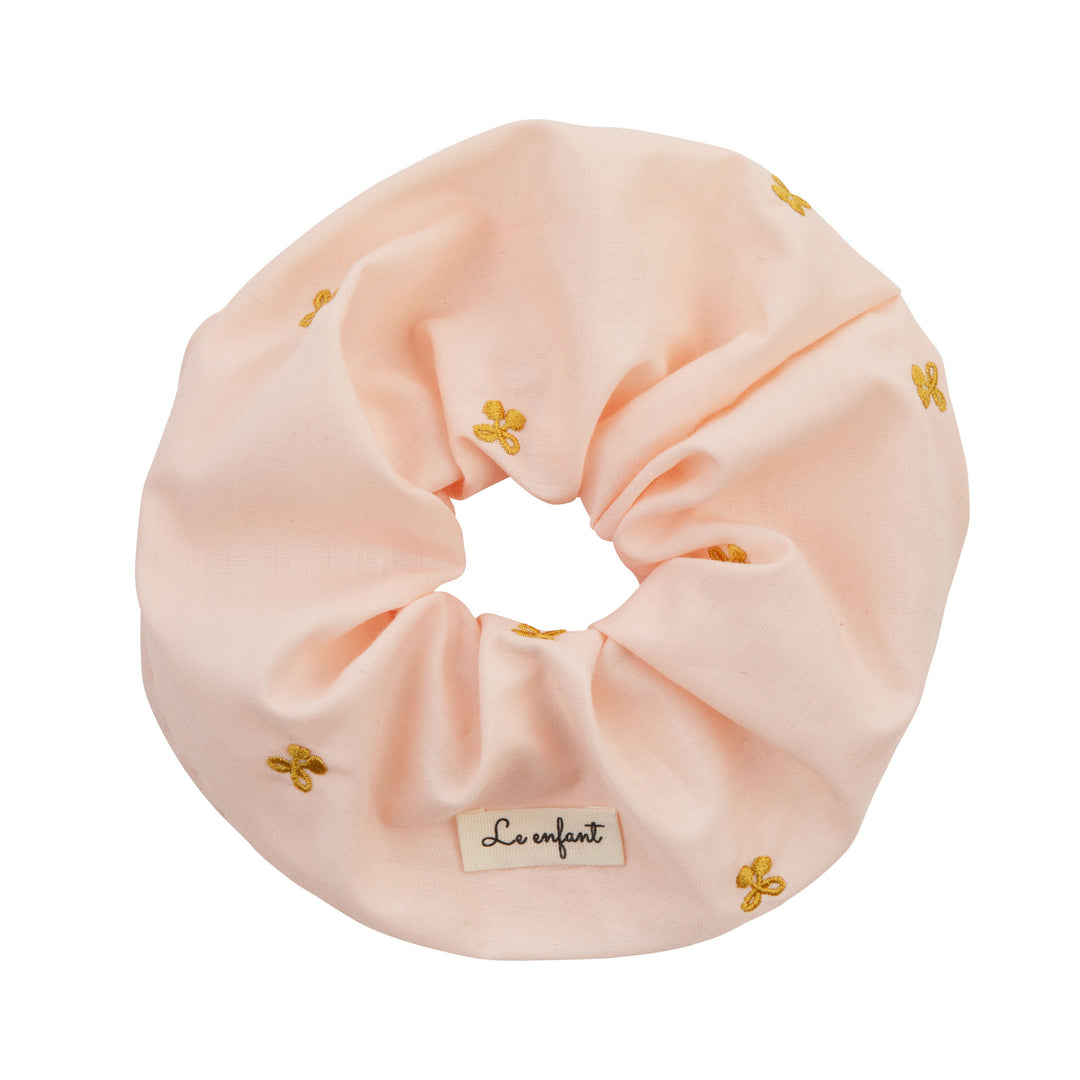 25S-Cherry embroidered scrunchie-Soft Rose