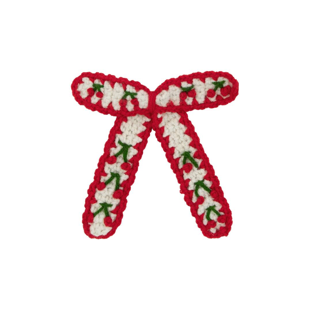 HAND STITCHED CHERRY BOWS - RED