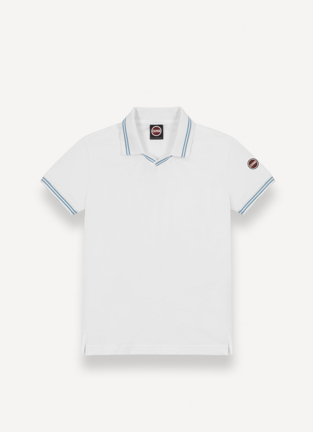 3572-COLORED NECK POLO-White