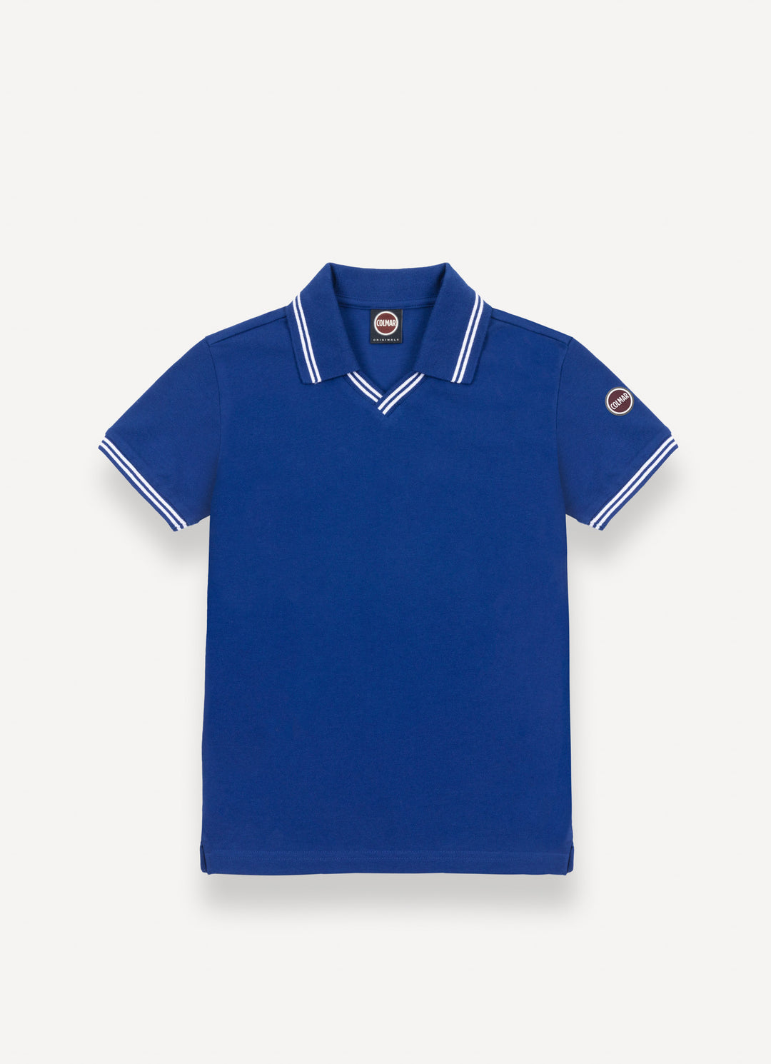 3572 - POLO WITH  LINES ON NECK AND STRIPES ON ARMHOLES - CAPTAIN WHITE