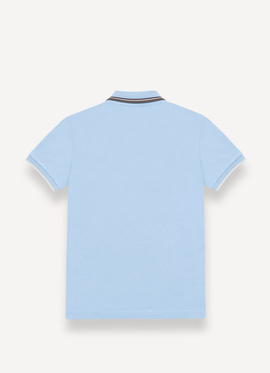 3598N POLO WITH THREE-COLORED LINES ON NECK AND STRIPES ON ARMHOLES - ANGELIC BLUE