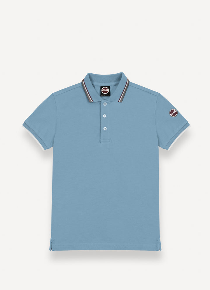 3598N POLO WITH THREE-COLORED LINES ON NECK AND STRIPES ON ARMHOLES - RAILWAY