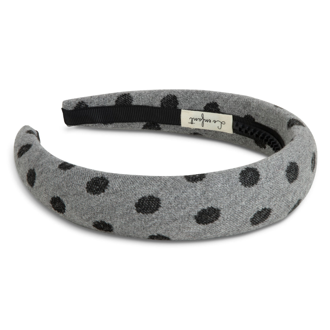 Sweater printed hairbands-Gray polka dot