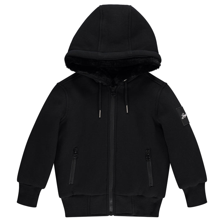 10099 Fur Lined Hoodie - Black