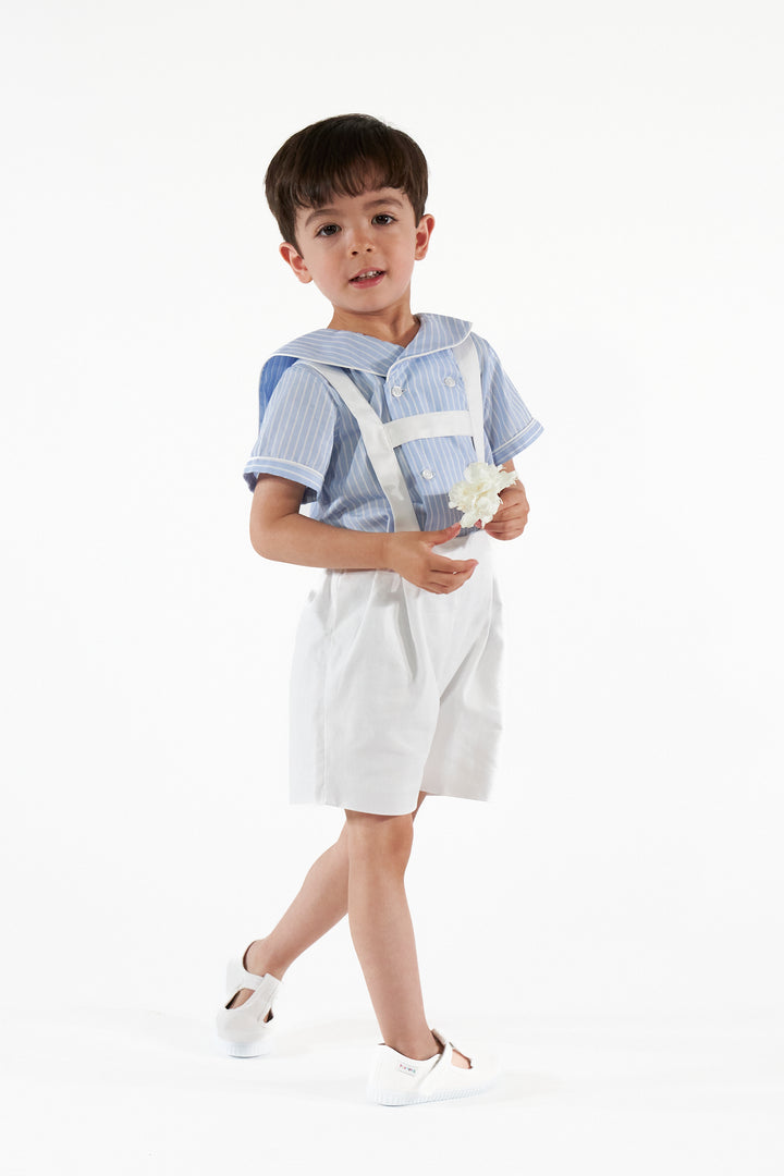 36043-TR044 SHIRTS - CORNFLOWER BLUE STRIPES