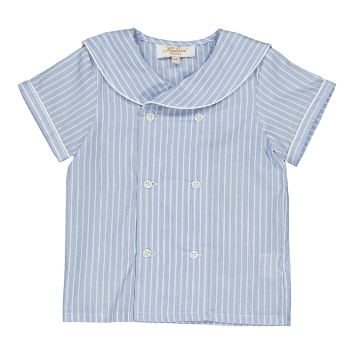 36043-TR044 SHIRTS - CORNFLOWER BLUE STRIPES