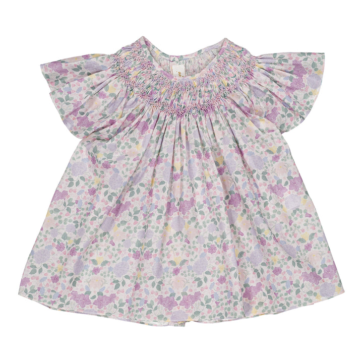 36082-TI328 DRESSES - EXCLUSIVE LILAC AND PINK GARDEN PRINT