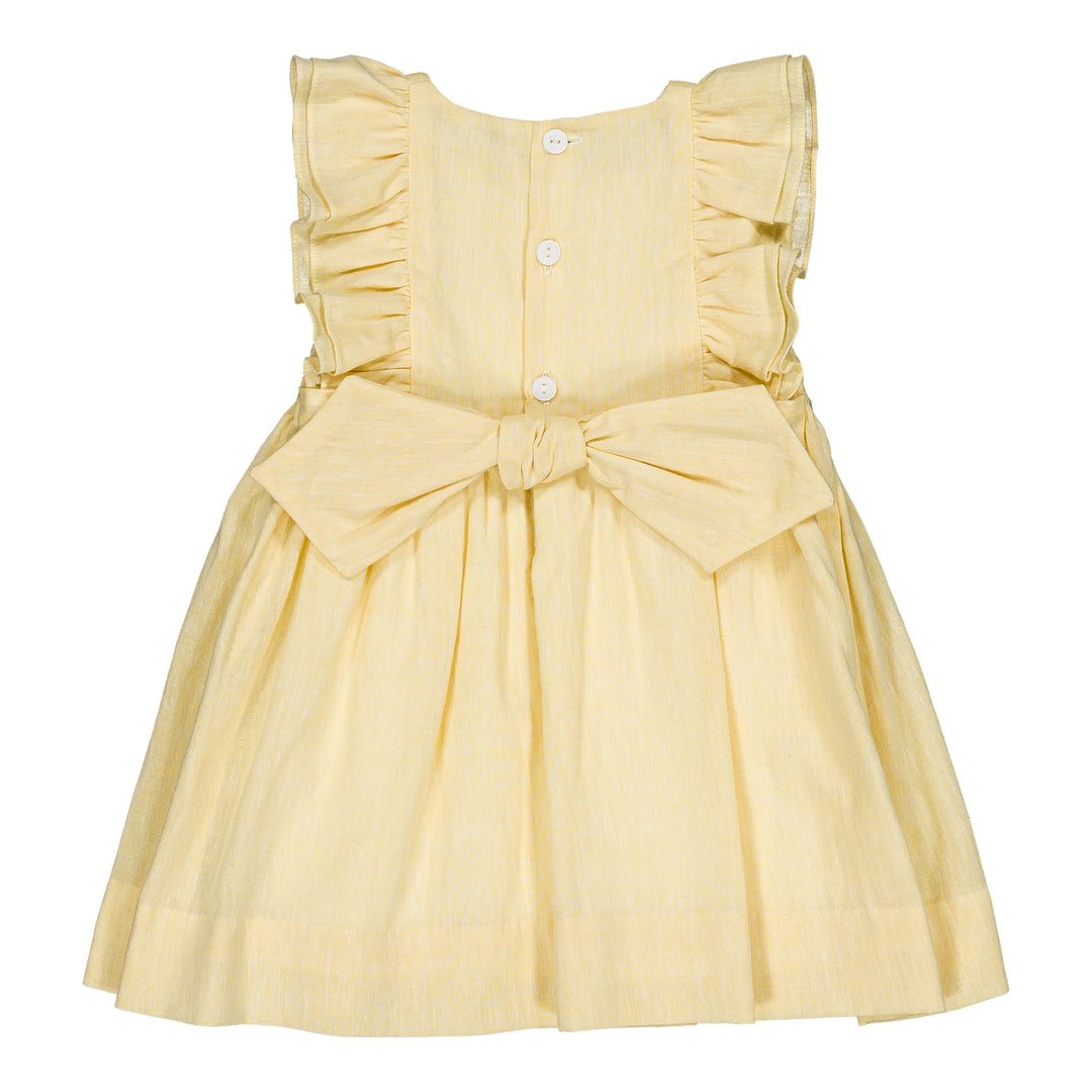 36171-TU290 DRESSES - YELLOW COTTON-LINEN (LONGER LENGTH)
